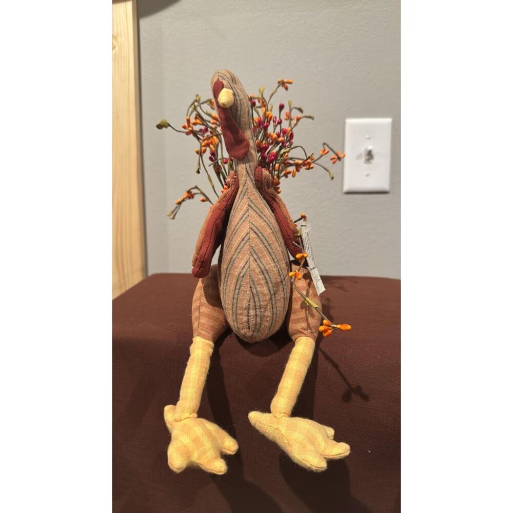 Tender Heart Treasures Stuffed Fabric Turkey Poseable wings/Legs Fall Decor